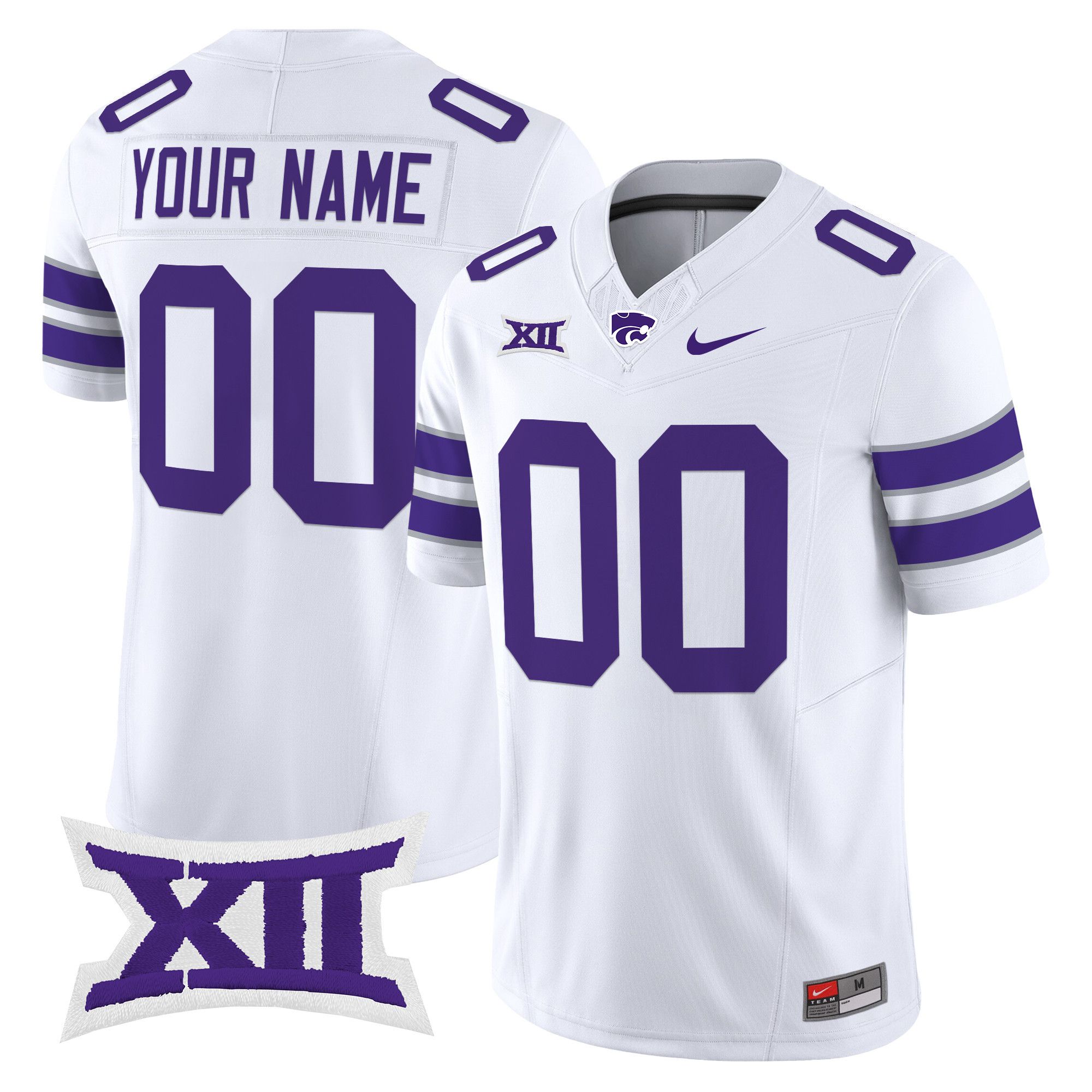 Men Kansas State Wildcats White Nike 2024 Vapor Limited Custom NCAA Jersey